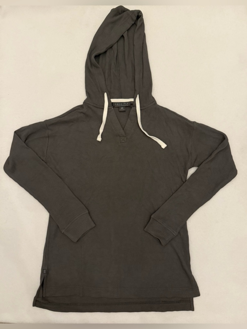 Free Fly Women’s Bamboo Waffle Hoodie Steel Grey Sz XS
